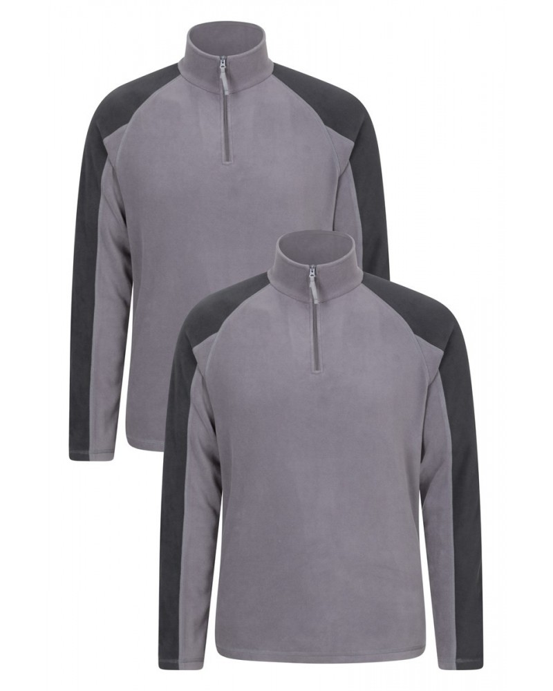 Ashbourne Mens Half-Zip Fleece Multipack Dark Grey $20.99 Fleece