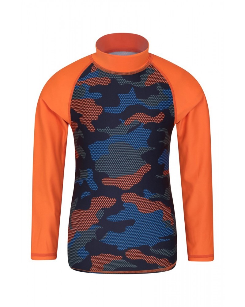 Long Sleeved Printed Kids Rash Guard Cobalt $11.72 Swimwear