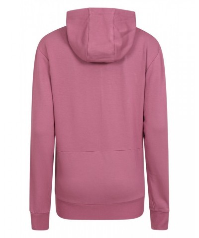 Womens Bamboo Rich Half-Zip Hoodie Dark Pink $26.50 Tops