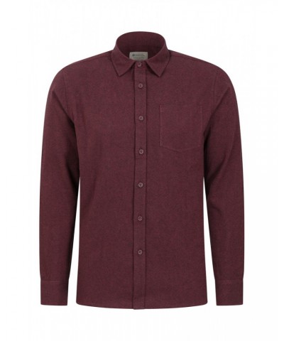 Bamford Mens Cotton Melange Shirt Burgundy $20.71 Tops