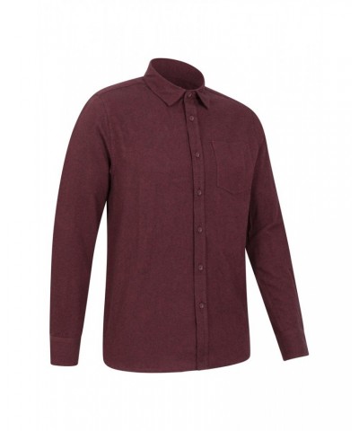 Bamford Mens Cotton Melange Shirt Burgundy $20.71 Tops