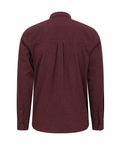 Bamford Mens Cotton Melange Shirt Burgundy $20.71 Tops