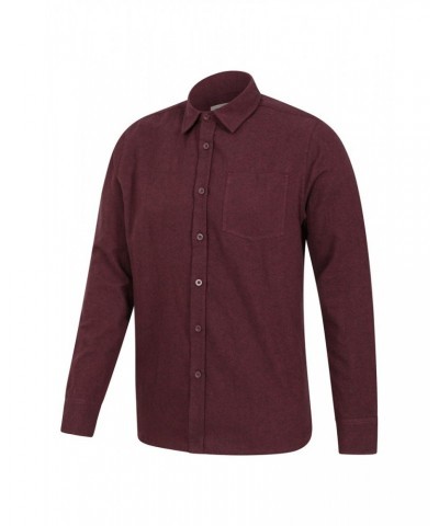 Bamford Mens Cotton Melange Shirt Burgundy $20.71 Tops