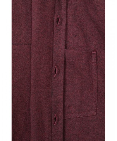 Bamford Mens Cotton Melange Shirt Burgundy $20.71 Tops