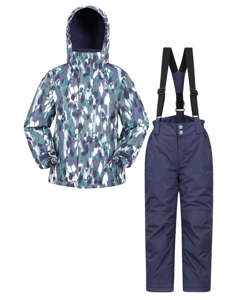 Kids Printed Ski Jacket & Pant Set Khaki $26.65 Jackets