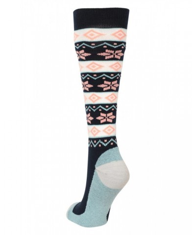 Isocool Womens Patterned Knee Length Ski Socks Navy $11.39 Accessories