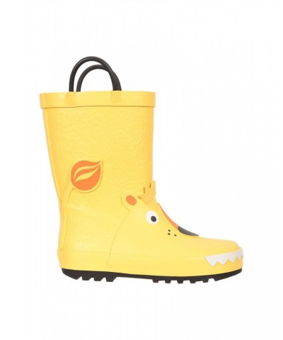 Kids Short Character Handle Rain Boots Yellow $12.74 Footwear