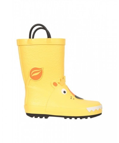 Kids Short Character Handle Rain Boots Yellow $12.74 Footwear