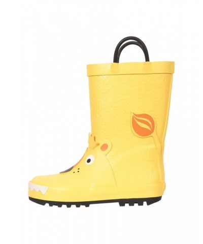 Kids Short Character Handle Rain Boots Yellow $12.74 Footwear