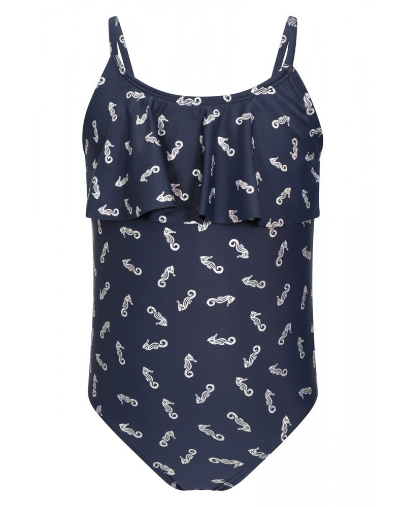 Kids Ruffle Swimsuit Navy $12.75 Swimwear