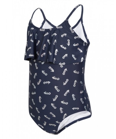 Kids Ruffle Swimsuit Navy $12.75 Swimwear