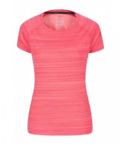 Endurance Striped Womens Tee Coral $10.19 Active