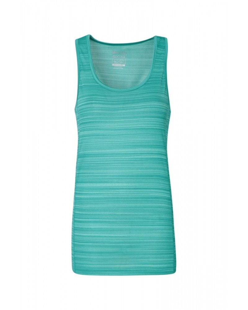 Endurance Striped Womens Tank Top Bright Green $10.99 Tops