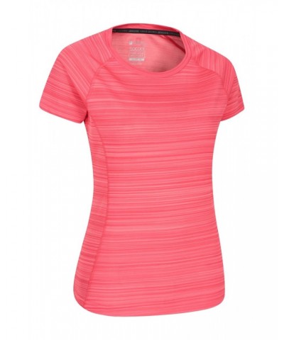 Endurance Striped Womens Tee Coral $10.19 Active