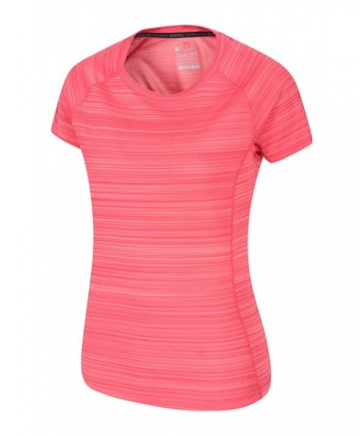 Endurance Striped Womens Tee Coral $10.19 Active