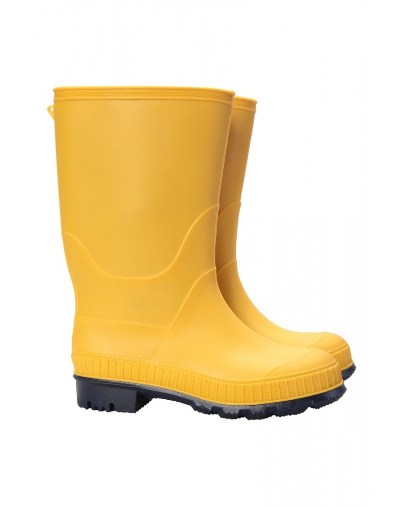 Plain Kids Rain Boots Mustard $13.76 Footwear