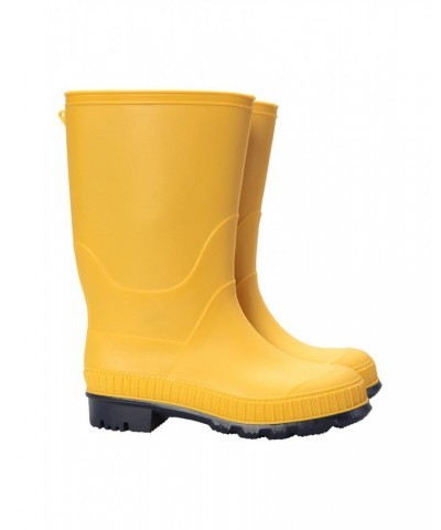 Plain Kids Rain Boots Mustard $13.76 Footwear