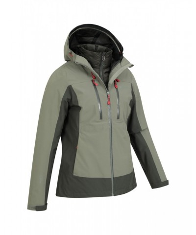 Edge Extreme Womens 3 in 1 Waterproof Jacket Khaki $71.49 Jackets