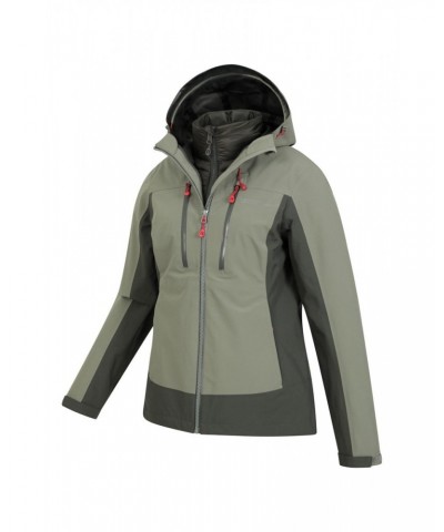 Edge Extreme Womens 3 in 1 Waterproof Jacket Khaki $71.49 Jackets