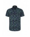 Tropical Printed Mens Short Sleeved Shirt Pale Blue $16.50 Tops