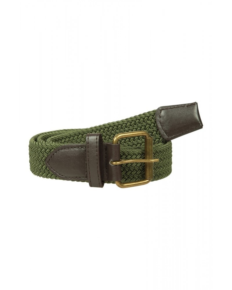 Womens Casual Webbed Belt Khaki $9.17 Accessories