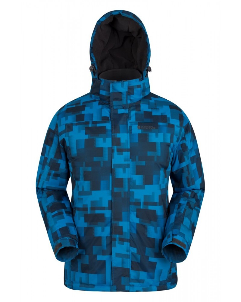 Shadow Mens Printed Ski Jacket Blue $30.79 Jackets