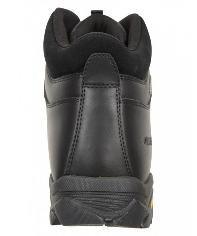 Latitude Extreme Mens Leather Waterproof Hiking Boots Jet Black $36.00 Footwear