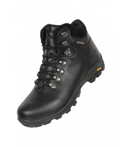 Latitude Extreme Mens Leather Waterproof Hiking Boots Jet Black $36.00 Footwear