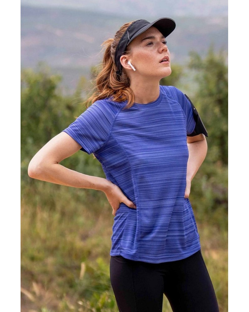 Endurance Striped Womens Tee Cobalt $10.99 Active