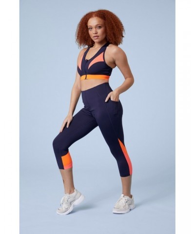 Colour Block Womens Capri Leggings Navy $14.00 Active