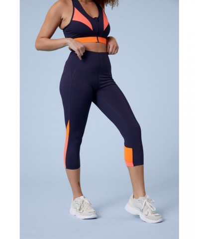 Colour Block Womens Capri Leggings Navy $14.00 Active