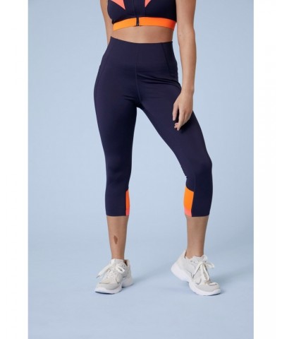 Colour Block Womens Capri Leggings Navy $14.00 Active