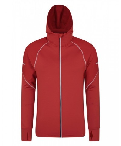 Control Mens Reflective Running Hoodie Dark Red $18.24 Tops