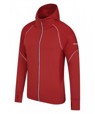 Control Mens Reflective Running Hoodie Dark Red $18.24 Tops