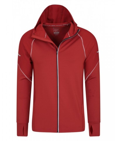 Control Mens Reflective Running Hoodie Dark Red $18.24 Tops