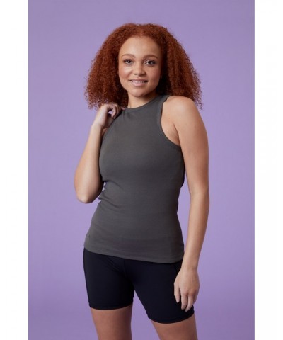 Womens Ultimate Ribbed Tank Top Dark Khaki $14.40 Tops