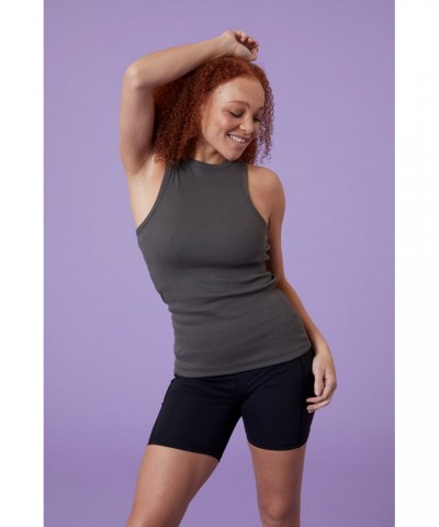 Womens Ultimate Ribbed Tank Top Dark Khaki $14.40 Tops