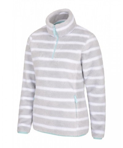 Nessy Stripe Womens Fleece Light Grey $15.51 Fleece