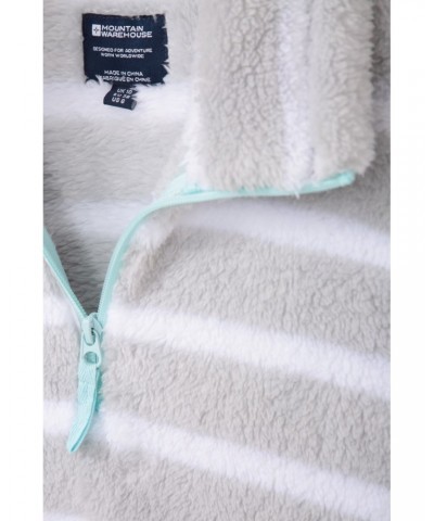 Nessy Stripe Womens Fleece Light Grey $15.51 Fleece