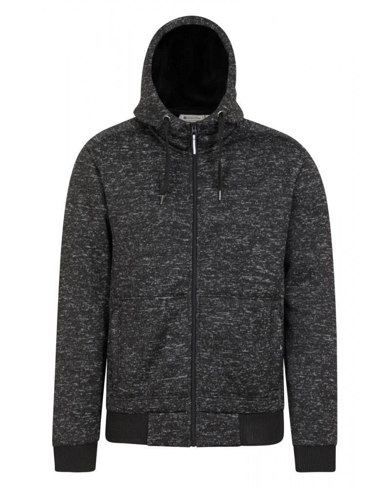 Nevis II Mens Fur Lined Hoodie Jet Black $32.20 Tops