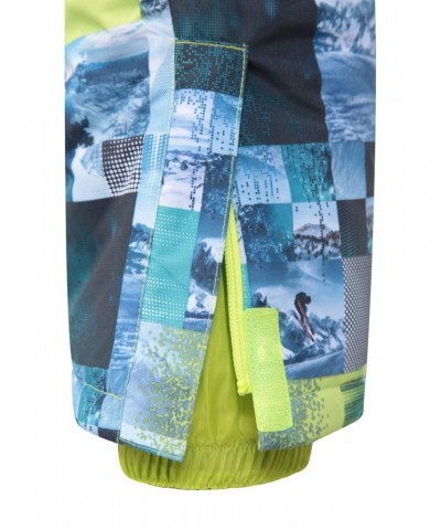 Cloud Printed Kids Waterproof All in One Snowsuit Lime $24.00 Jackets