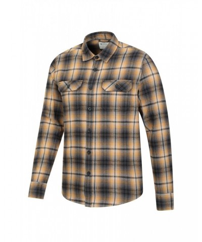 Trace Mens Flannel Long Sleeve Shirt Yellow $15.18 Tops