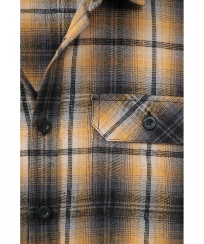 Trace Mens Flannel Long Sleeve Shirt Yellow $15.18 Tops