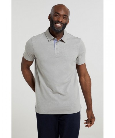 Hasst II Mens Organic Polo Light Grey $12.99 Tops