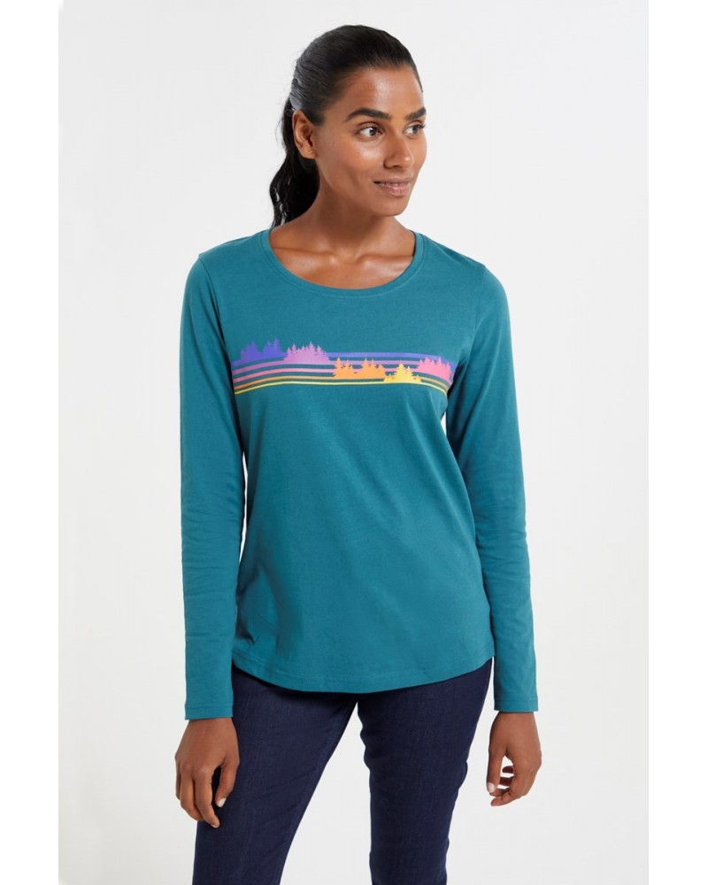 Wander Rainbow Womens Organic T-Shirt Teal $12.75 Tops