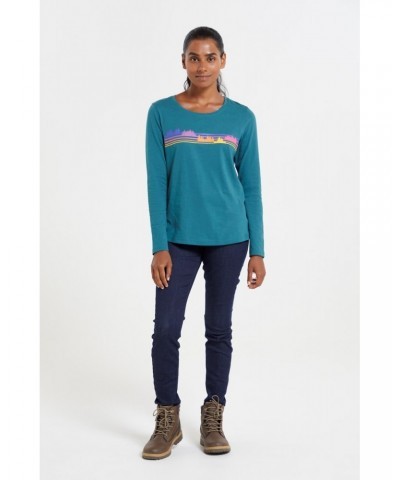 Wander Rainbow Womens Organic T-Shirt Teal $12.75 Tops