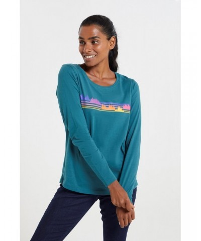 Wander Rainbow Womens Organic T-Shirt Teal $12.75 Tops