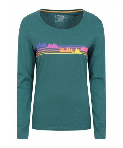 Wander Rainbow Womens Organic T-Shirt Teal $12.75 Tops