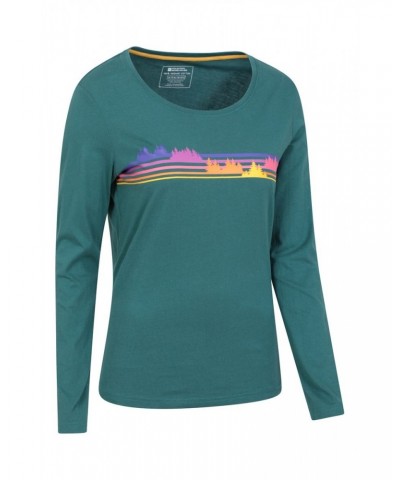 Wander Rainbow Womens Organic T-Shirt Teal $12.75 Tops