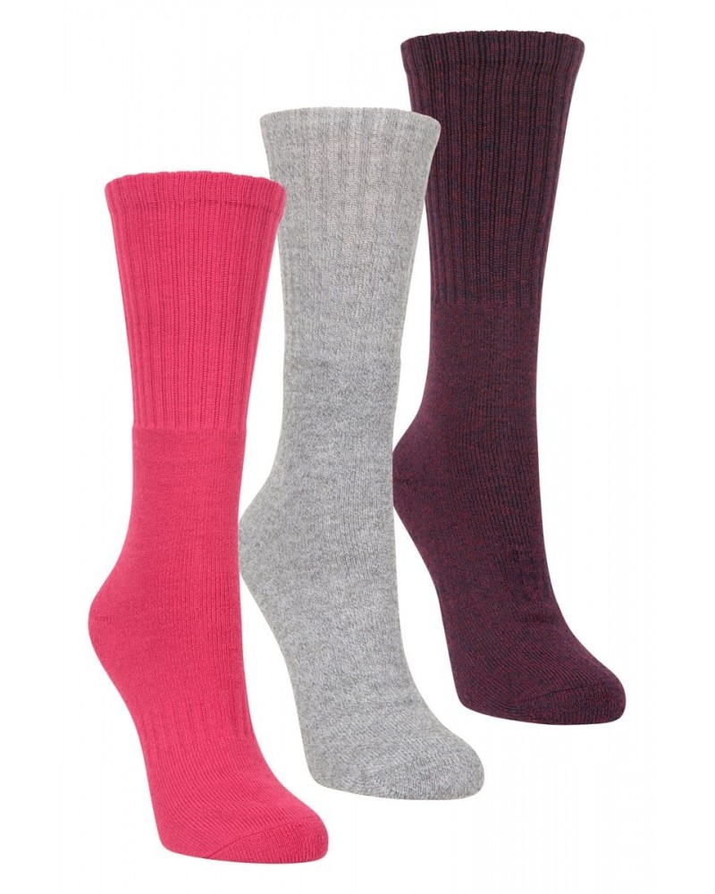 Outdoor Womens Mid-Calf Hiking Socks 3-Pack Berry $11.99 Accessories